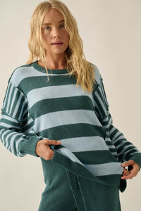 Promise the Label Paneled Striped Sweater - ShopPromesa