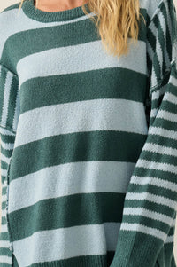 Promise the Label Paneled Striped Sweater - ShopPromesa