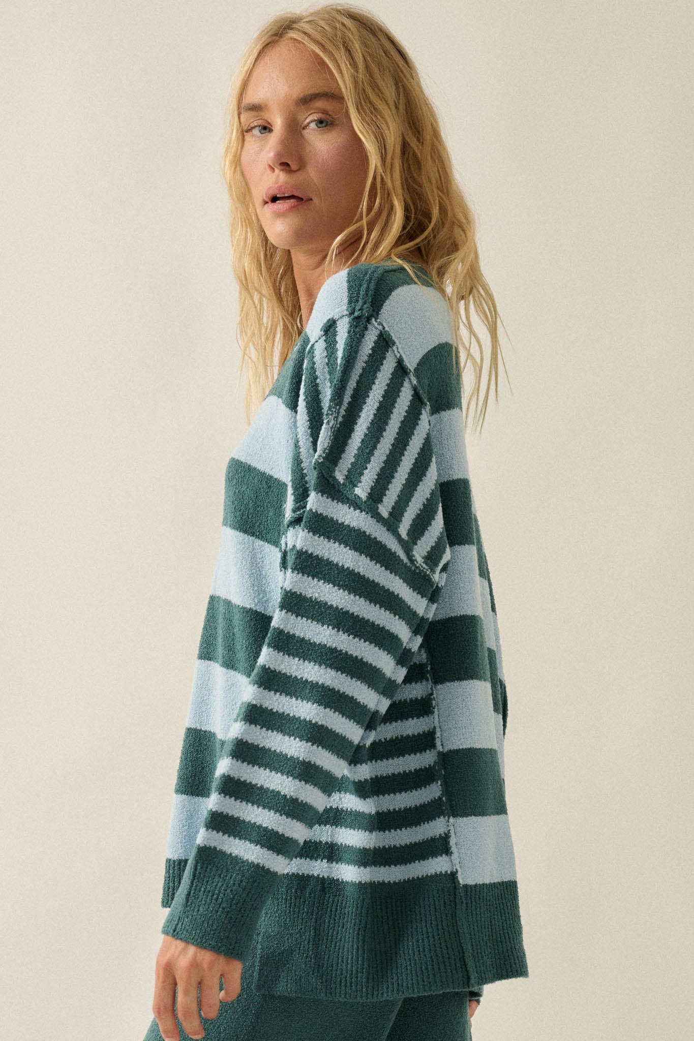 Promise the Label Paneled Striped Sweater - ShopPromesa