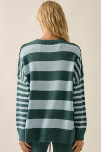 Promise the Label Paneled Striped Sweater - ShopPromesa