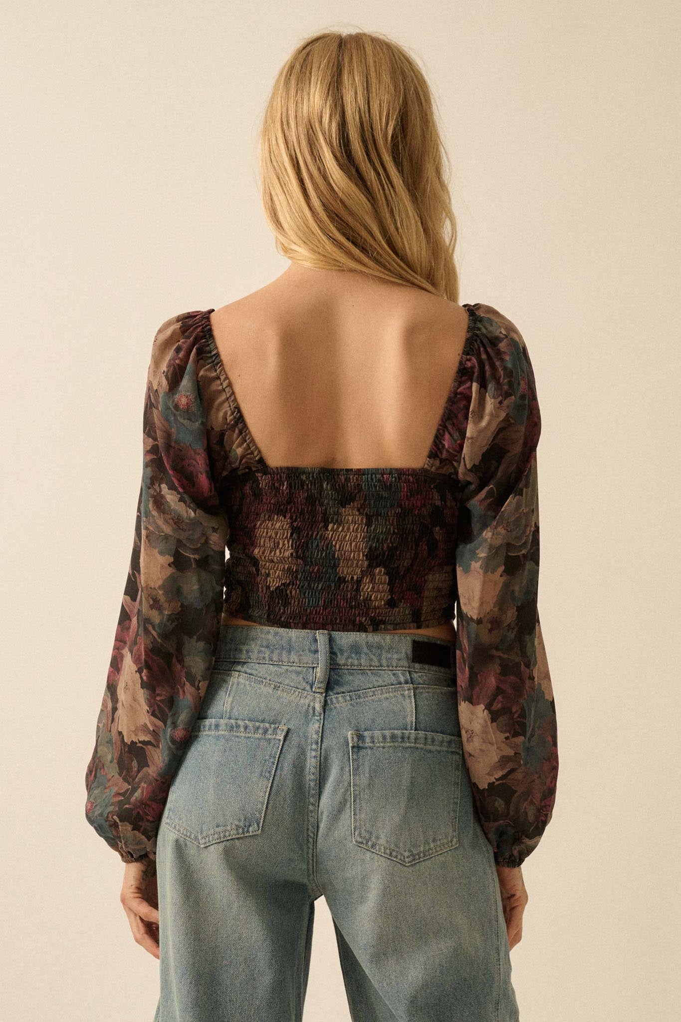 Perfumed Potpourri Smocked Sweetheart Peasant Top