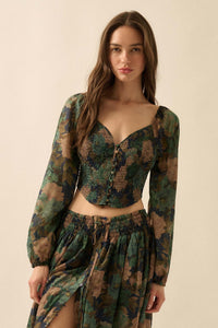 Perfumed Potpourri Smocked Sweetheart Peasant Top - ShopPromesa