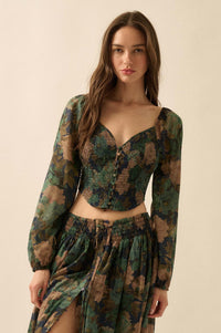 Perfumed Potpourri Smocked Sweetheart Peasant Top - ShopPromesa