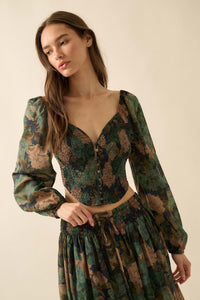 Perfumed Potpourri Smocked Sweetheart Peasant Top - ShopPromesa