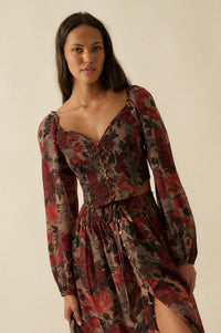 Perfumed Potpourri Smocked Sweetheart Peasant Top - ShopPromesa