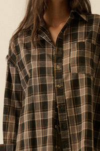 Tartan Threads Plaid Raw-Edge Button-Up Shirt - ShopPromesa