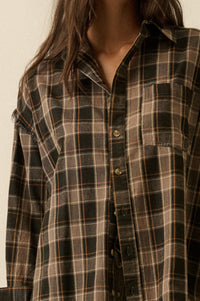 Tartan Threads Plaid Raw-Edge Button-Up Shirt - ShopPromesa