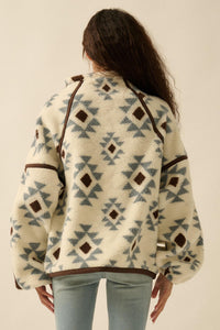 Sierra Sky Geo-Print Fleece Half-Zip Pullover - ShopPromesa