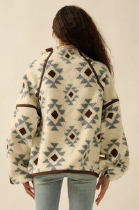 Sierra Sky Geo-Print Fleece Half-Zip Pullover - ShopPromesa