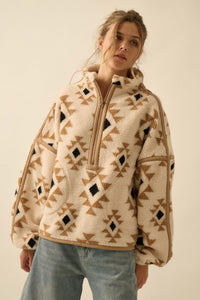Sierra Sky Geo-Print Fleece Half-Zip Pullover - ShopPromesa