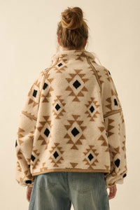 Sierra Sky Geo-Print Fleece Half-Zip Pullover - ShopPromesa