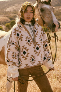 Sierra Sky Geo-Print Fleece Half-Zip Pullover - ShopPromesa