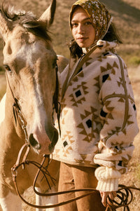 Sierra Sky Geo-Print Fleece Half-Zip Pullover - ShopPromesa