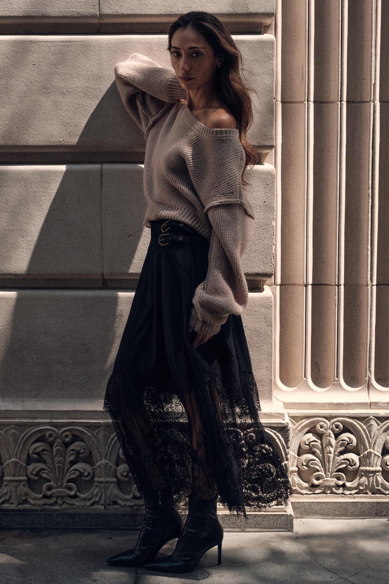 Good to Go Exposed-Seam Banded-Hem Sweater