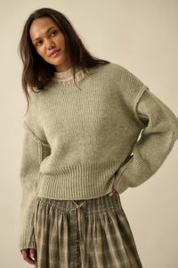 Good to Go Exposed-Seam Banded-Hem Sweater - ShopPromesa