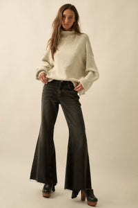 Me Time Paneled Exposed-Seam Mock-Neck Sweater - ShopPromesa