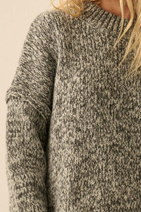 Seams to Me Marled Knit Stitch-Detail Sweater - ShopPromesa
