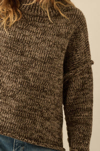 Seams to Me Marled Knit Stitch-Detail Sweater - ShopPromesa