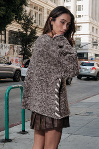 Seams to Me Marled Knit Stitch-Detail Sweater - ShopPromesa