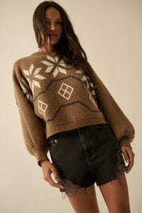 Northern Slopes Alpine-Knit Balloon Sleeve Sweater - ShopPromesa