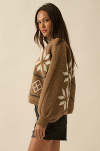 Northern Slopes Alpine-Knit Balloon Sleeve Sweater - ShopPromesa