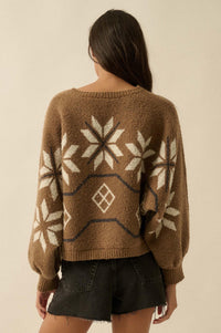 Northern Slopes Alpine-Knit Balloon Sleeve Sweater - ShopPromesa