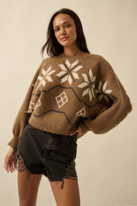 Northern Slopes Alpine-Knit Balloon Sleeve Sweater - ShopPromesa