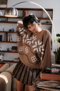 Northern Slopes Alpine-Knit Balloon Sleeve Sweater - ShopPromesa