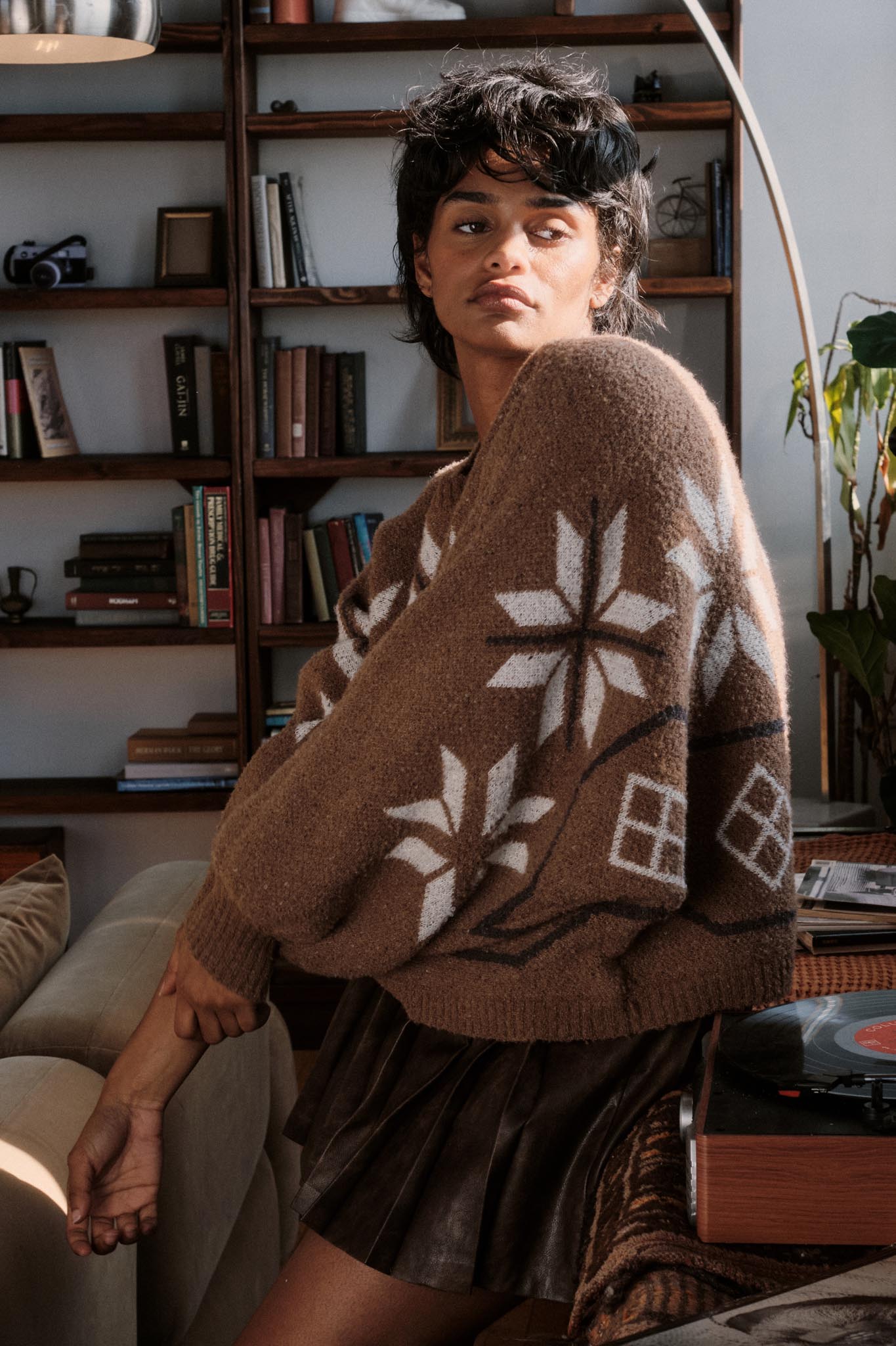 Northern Slopes Alpine-Knit Balloon Sleeve Sweater - ShopPromesa