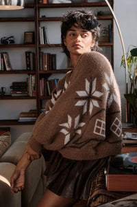 Northern Slopes Alpine-Knit Balloon Sleeve Sweater - ShopPromesa