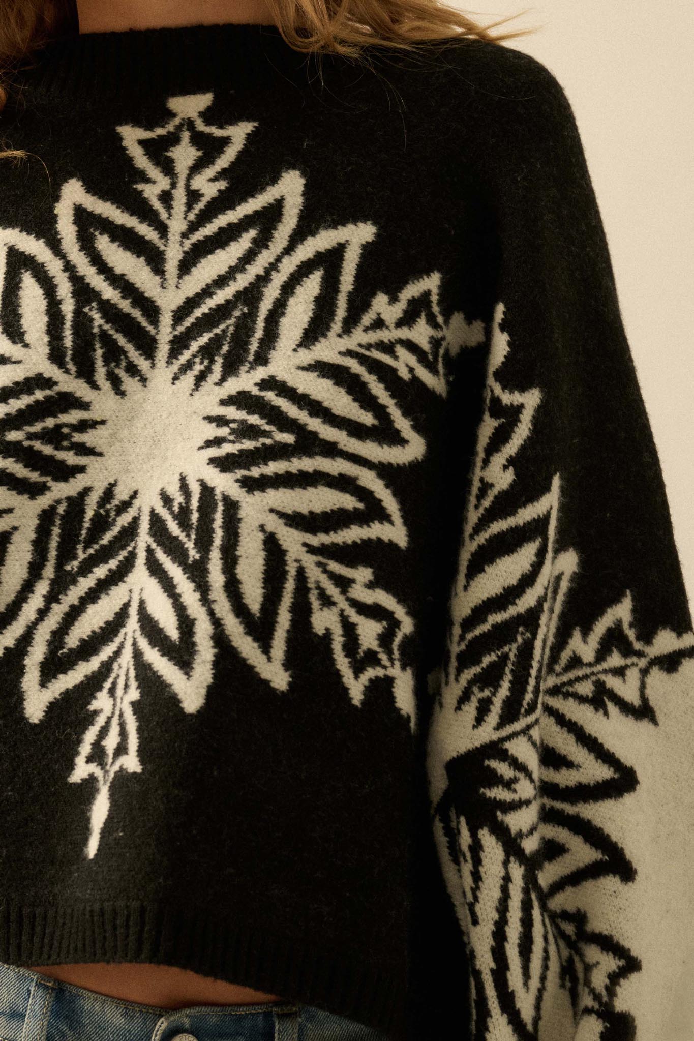 Snow What Snowflake Jacquard-Knit Dolman Sweater - ShopPromesa