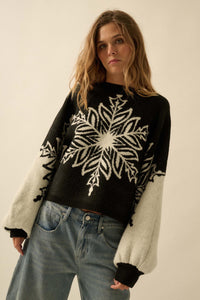 Snow What Snowflake Jacquard-Knit Dolman Sweater - ShopPromesa