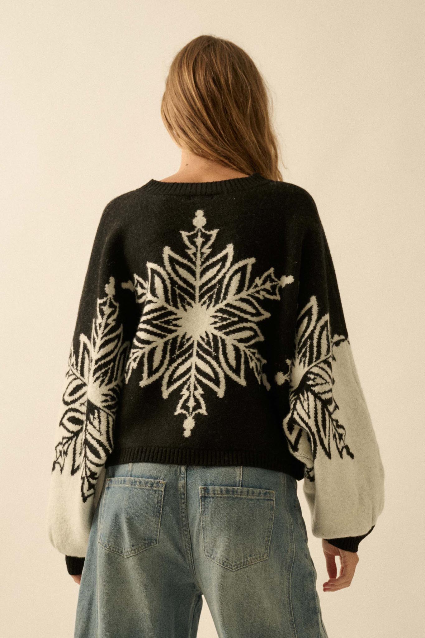 Snow What Snowflake Jacquard-Knit Dolman Sweater - ShopPromesa