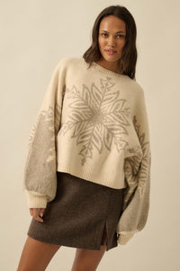 Snow What Snowflake Jacquard-Knit Dolman Sweater - ShopPromesa