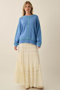 Best Life Exposed-Seam Ribbed Knit Sweater - ShopPromesa
