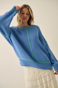 Best Life Exposed-Seam Ribbed Knit Sweater - ShopPromesa