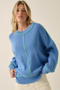 Best Life Exposed-Seam Ribbed Knit Sweater - ShopPromesa