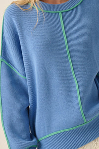 Best Life Exposed-Seam Ribbed Knit Sweater - ShopPromesa