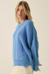 Best Life Exposed-Seam Ribbed Knit Sweater - ShopPromesa