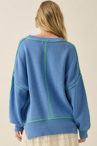 Best Life Exposed-Seam Ribbed Knit Sweater - ShopPromesa