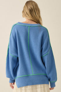 Best Life Exposed-Seam Ribbed Knit Sweater - ShopPromesa