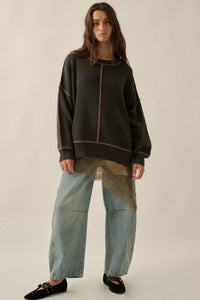 Best Life Exposed-Seam Ribbed Knit Sweater - ShopPromesa