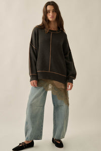 Best Life Exposed-Seam Ribbed Knit Sweater - ShopPromesa