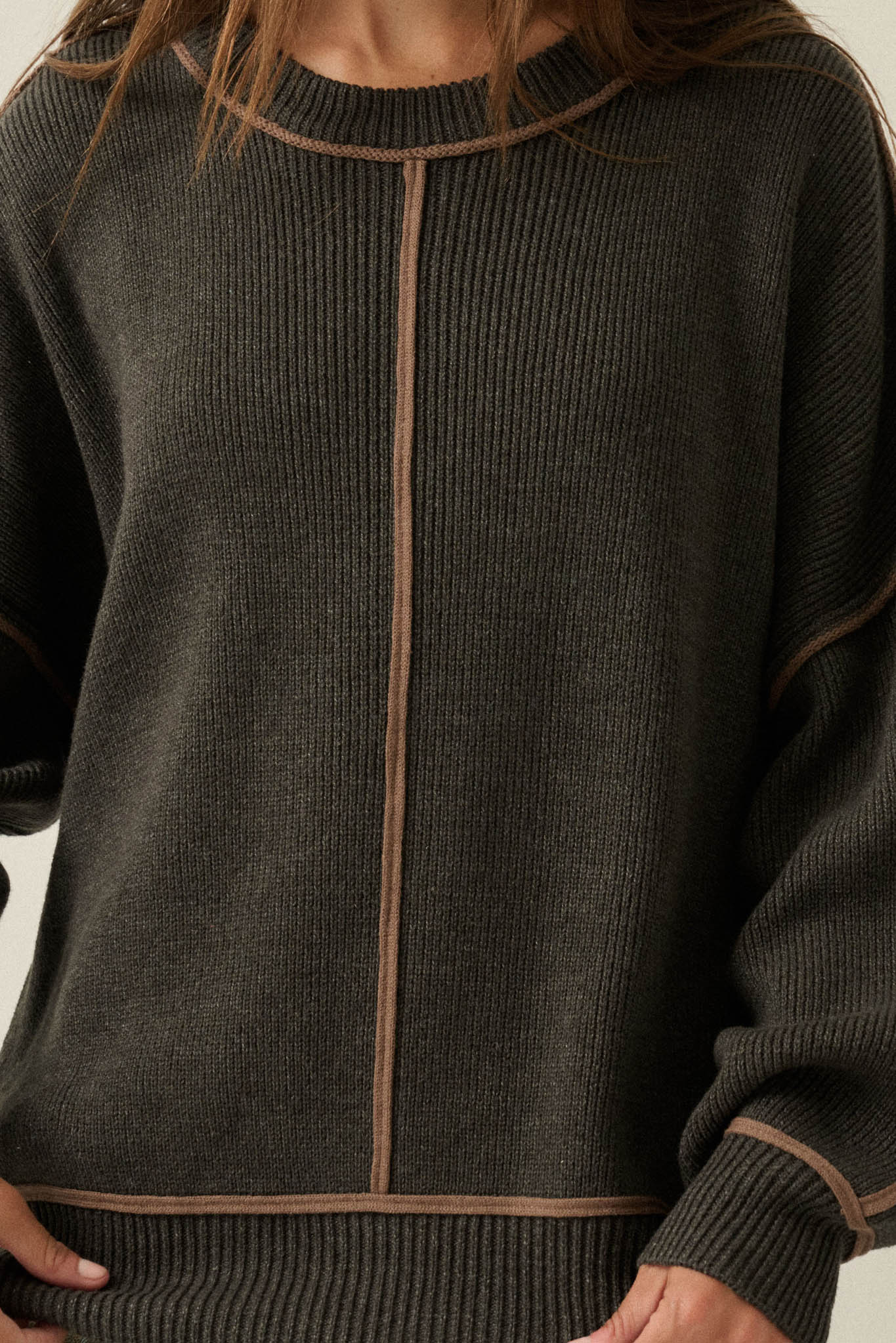 Best Life Exposed-Seam Ribbed Knit Sweater - ShopPromesa