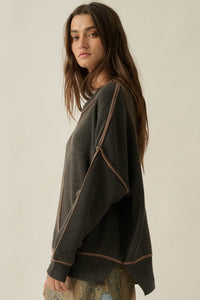 Best Life Exposed-Seam Ribbed Knit Sweater - ShopPromesa