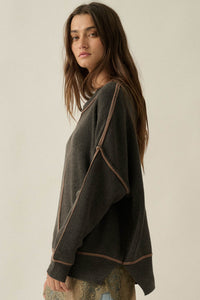 Best Life Exposed-Seam Ribbed Knit Sweater - ShopPromesa