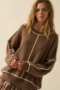 Best Life Exposed-Seam Ribbed Knit Sweater - ShopPromesa