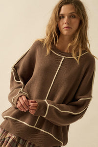 Best Life Exposed-Seam Ribbed Knit Sweater - ShopPromesa