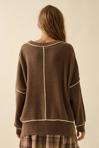 Best Life Exposed-Seam Ribbed Knit Sweater - ShopPromesa