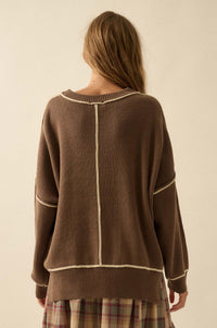 Best Life Exposed-Seam Ribbed Knit Sweater - ShopPromesa